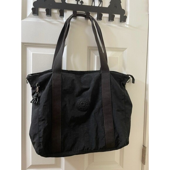 Kipling Live Light weight Black nylon Tote Bag with a Charm (no long straps) - Picture 1 of 16
